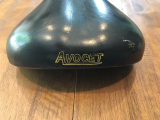 Avocet Vintage Bike Saddle Seat Touring 1 Black Leather Italy 70s 80s 3