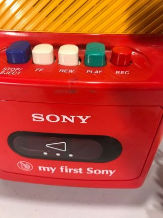 COLLECTIBLE MY FIRST SONY CASSETTE PLAYER & RECORDER (RED,  YELLOW & BLUE) 2