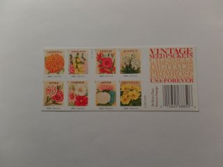 Mcfstamps 4763b Vintage Seed Packet Booklet Pane 20 Mnh Discount