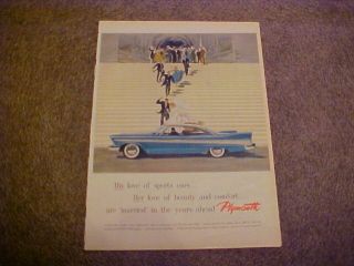 1957 Plymouth Belvedere - - Large Vintage Full - Color Ad From Estate - - 57 Mopar