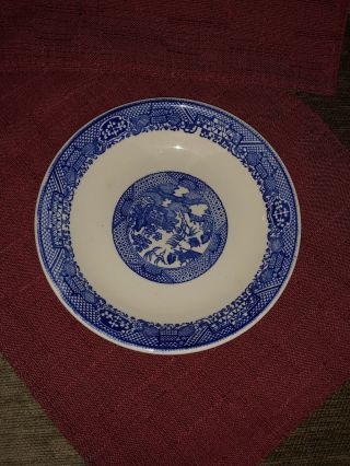 Vintage Blue Willow Serving Bowl 5