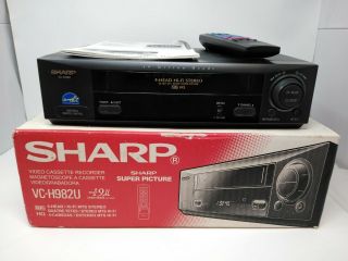 Sharp Vcr Vc - H982u 4 - Head Vcr Video Cassette Recorder With Remote