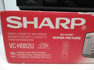 Sharp VCR VC - H982U 4 - Head VCR Video Cassette Recorder With Remote 6