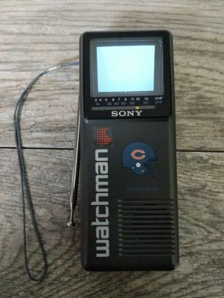 Sony Watchman Handheld Portable B&w Tv Vhf Uhf Fd - 2a