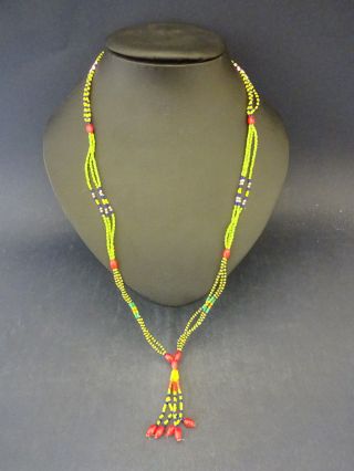Vintage African Glass Beadwork Necklace: Drop Approx 35cm