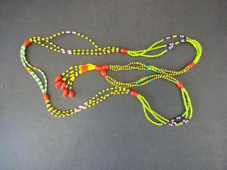Vintage African Glass Beadwork Necklace: Drop Approx 35cm 2
