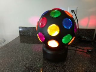 Vintage Disco Ball Spinning Multi Color Light Model 1921 Big Ball Of Lite