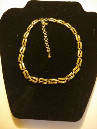 Vintage Monet Gold Tone Choker Necklace Link Chain