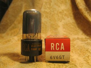 Single Vintage Nos Nib Rca 6v6gt Tube 1960 Smoked Gray