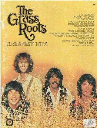 Vintage 1970s The Grass Roots Greatest Hits Songbook 16 Songs