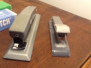 2 Vintage Bostitch Staplers and Staples B8 and B12B Both Gray on Gray 4