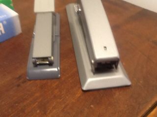 2 Vintage Bostitch Staplers and Staples B8 and B12B Both Gray on Gray 5