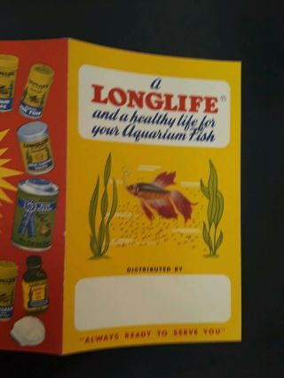 Vintage Old Aquarium Fish Bowl Longlife Brand 4pg Product Fact Sheet Turtle Food