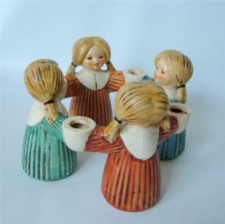 Vintage Goebel W German Circle of Girls Ring Candle Holder 4 cups HX 326 1966 4