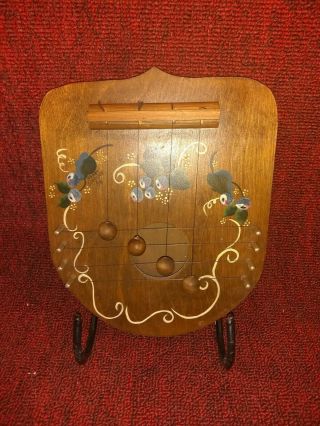 Vintage Door Harp Folk Art Handcrafted / Hand Painted 10 " X7.  5 "