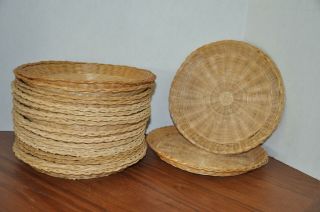 19 Vtg Wicker Rattan Bamboo Paper Plate Holders Bbq Picnic Camping