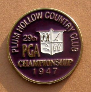 1947 Us Pga Championship Old Vintage Hand Painted Embossed Golf Ball Marker Coin
