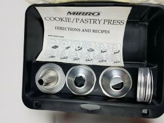 Vintage - Mirro 16 pc Cookie Pastry Press with storage tray - 5