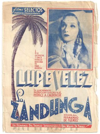 La Zandunga Lupe Velez Vintage Double Herald Mini Poster