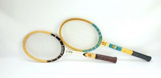 Vintage Wilson Wood Tennis Racquet Maureen Connolly / Spalding Pancho Gonzales