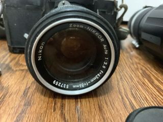 Vintage Nikon Nikkormat Camera With Extra Lens Read 2