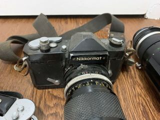 Vintage Nikon Nikkormat Camera With Extra Lens Read 3