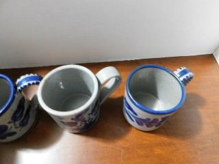 3 - Vintage 1997 & 8 Bastine NoblesviIle In Pottery Blue Splatterware MUGS 3