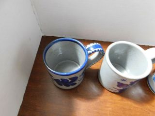 3 - Vintage 1997 & 8 Bastine NoblesviIle In Pottery Blue Splatterware MUGS 4