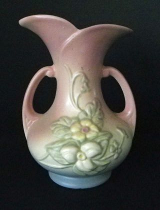 Vintage Hull Pottery Wildflower Pink Blue Vase W8 - 7 1/2 "