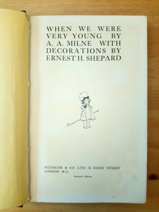 1927 EDITION WHEN WE WERE VERY YOUNG A A MILNE.  WINNIE THE POOH 1ST / 16TH FIRST 2
