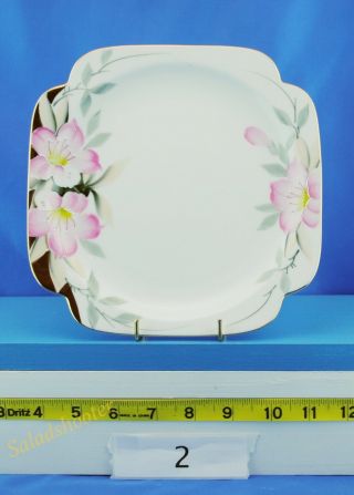 Vintage Noritake Azalea 7 - 5/8 Inch Square Luncheon Plate 19322 Hand Painted 2