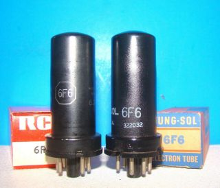 6F6 NOS radio vacuum 2 tubes Tung - Sol RCA metal valve vintage 6F6GT 6F6G 2