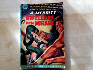 A.  Merritt - Dwellers In The Mirage - Scarce Avon Fantasy Pb 1st 1952 - Cover
