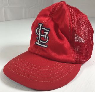 Mlb St Louis Cardinals Vintage Baseball Hat Red Mesh Snap Back Cap Sports Fans