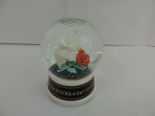 Vintage 1986 Phantom Of The Opera Mask Rose Musical Glass Snow Globe