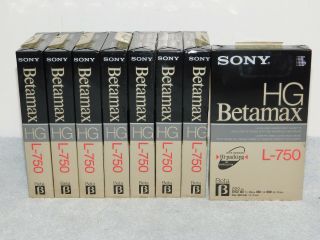 8,  Sony Betamax Hg L - 750 Beta Tapes Made In Japan