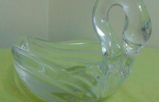 Vintage Elegant Hand Blown Glass Swan Soap Dish