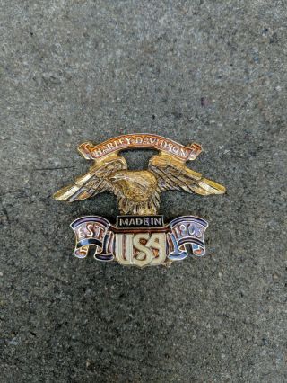 Harley Oem Vintage Backrest Sissy Bar Emblem Medallion Badge Eagle Made In Usa