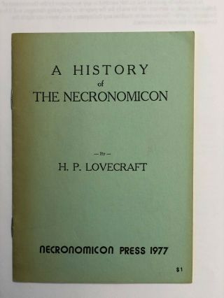 H.  P.  Lovecraft 1st In Paperback A History Of The Necronomicon 1977 Limited Ed