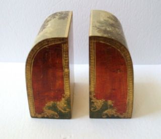 Vintage Italian Florentia Gilt Gold Bookends Hand Made In Italy