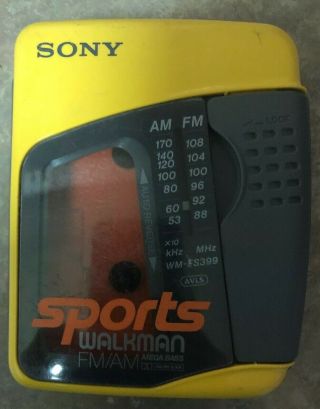 Vintage Sony Walkman Sports Model Wm - Fs399 Mega Bass