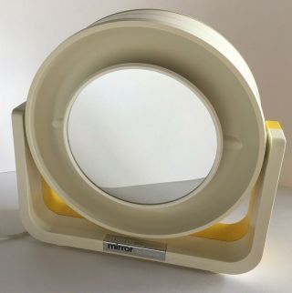 Vintage Mirror By Clairol Model Rm - 1 Lighted Make Up 2 Sided Retro Yellow 1970s