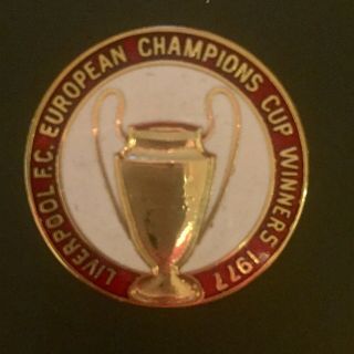 Vintage Liverpool Fc 1977 European Champions Cup Winners Badge