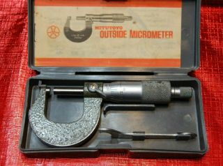 Vintage Mitutoyo 0 - 1 " Outside Micrometer.  0001 " No.  103 - 260 W/ Case & Papers