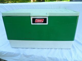 1974 Vintage Green Coleman Cooler Plastic Lid Ice Chest Camping Fishing