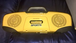 Vtg Sony Sports Water - Resistant Stereo Am/fm Cassette Recorder Yellow Cfs - 902