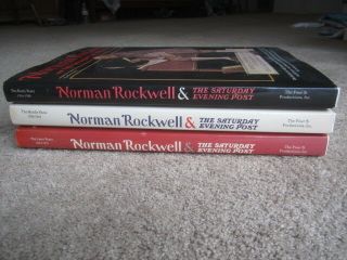 Set Of 3 Norman Rockwell And The Saturday Evening Post: Early,  Middle,  Later Yrs