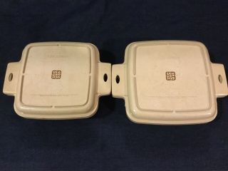 2 Littonware Microwave Covered Casserole Dishes 1.  5 Qt And 1 Qt Vintage