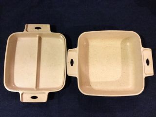2 LittonWare Microwave Covered Casserole Dishes 1.  5 Qt and 1 Qt Vintage 6