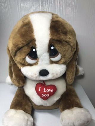Vintage Applause Sad Sam Honey Plush I Love You Puppy Eyes With Tags